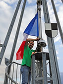 Bild der französischen Flagge auf dem Eichbergturm